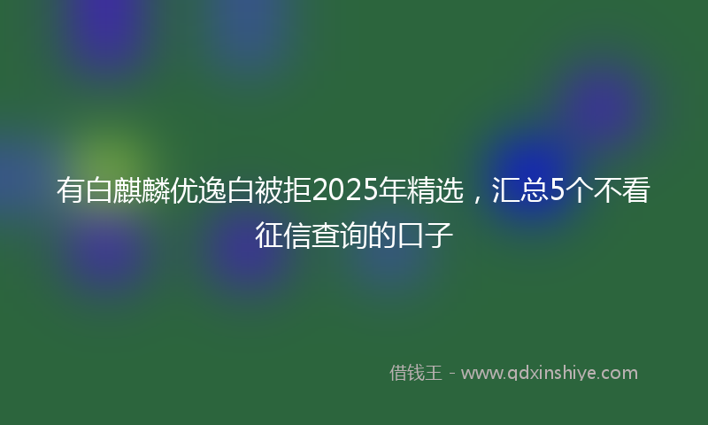 有白麒麟优逸白被拒2025年精选，汇总5个不看征信查询的口子