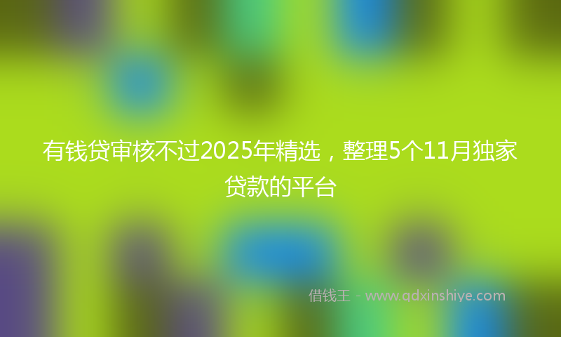 有钱贷审核不过2025年精选，整理5个11月独家贷款的平台