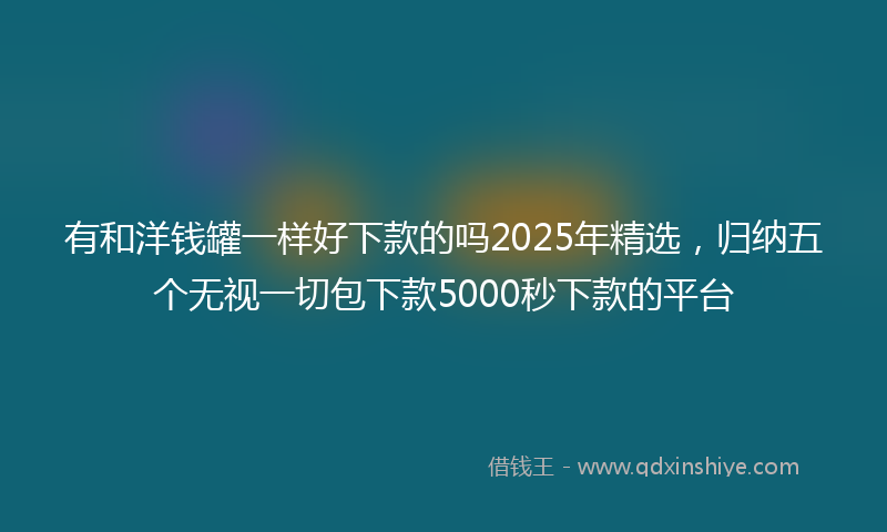 有和洋钱罐一样好下款的吗2025年精选，归纳五个无视一切包下款5000秒下款的平台