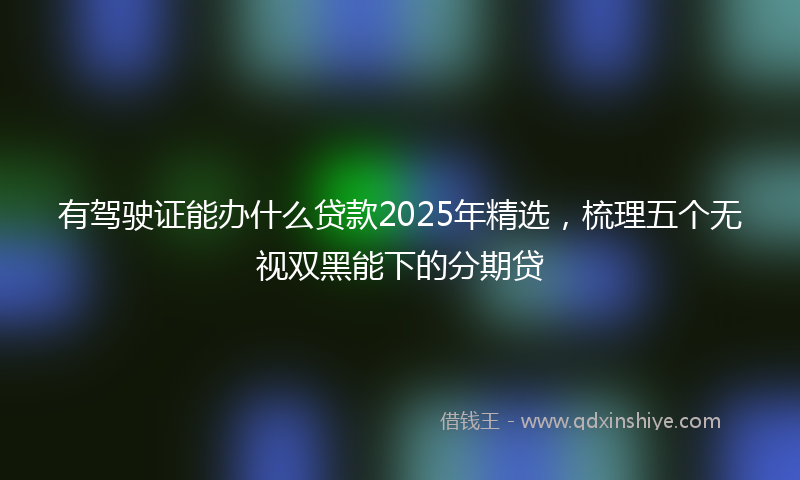 有驾驶证能办什么贷款2025年精选，梳理五个无视双黑能下的分期贷