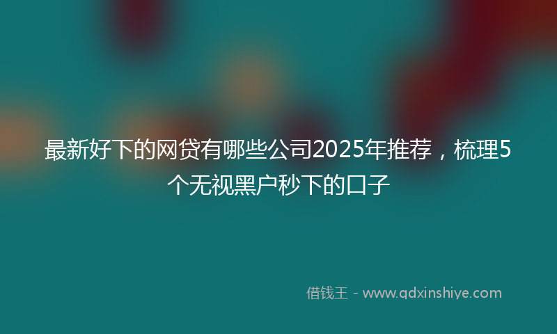 最新好下的网贷有哪些公司2025年推荐，梳理5个无视黑户秒下的口子