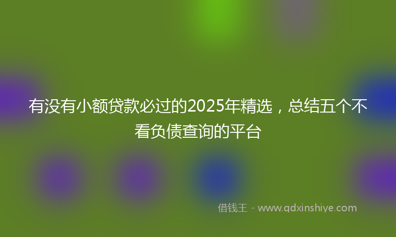有没有小额贷款必过的2025年精选，总结五个不看负债查询的平台