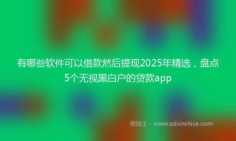 有哪些软件可以借款然后提现2025年精选，盘点5个无视黑白户的贷款app