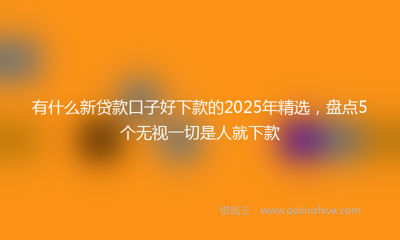 有什么新贷款口子好下款的2025年精选，盘点5个无视一切是人就下款