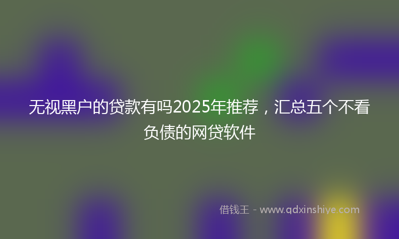 无视黑户的贷款有吗2025年推荐，汇总五个不看负债的网贷软件
