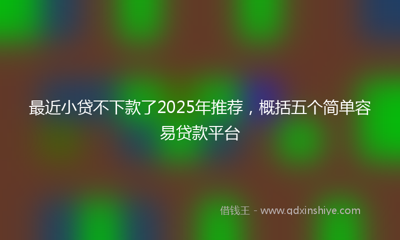 最近小贷不下款了2025年推荐，概括五个简单容易贷款平台