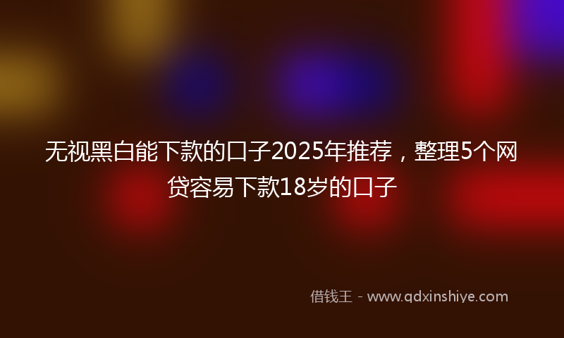 无视黑白能下款的口子2025年推荐，整理5个网贷容易下款18岁的口子