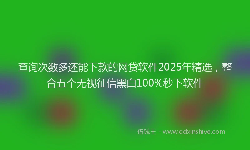查询次数多还能下款的网贷软件2025年精选，整合五个无视征信黑白100%秒下软件