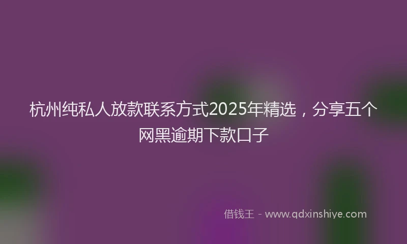 杭州纯私人放款联系方式2025年精选，分享五个网黑逾期下款口子