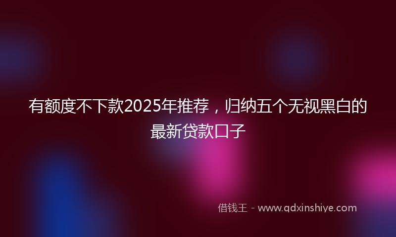 有额度不下款2025年推荐，归纳五个无视黑白的最新贷款口子