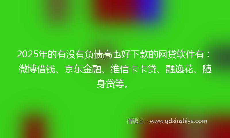 2025年的有没有负债高也好下款的网贷软件有：微博借钱、京东金融、维信卡卡贷、融逸花、随身贷等。