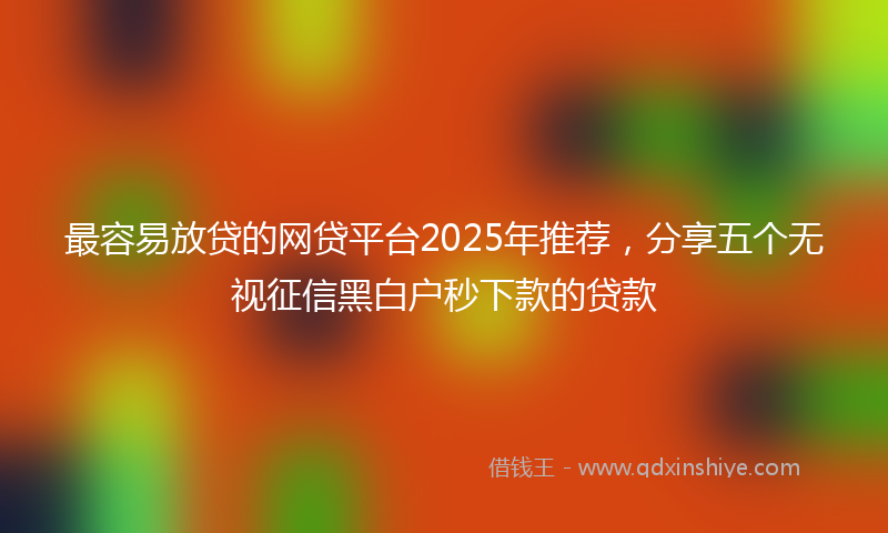 最容易放贷的网贷平台2025年推荐，分享五个无视征信黑白户秒下款的贷款