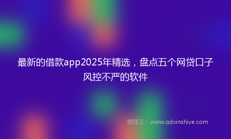 最新的借款app2025年精选，盘点五个网贷口子风控不严的软件