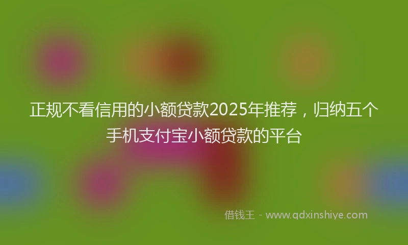正规不看信用的小额贷款2025年推荐，归纳五个手机支付宝小额贷款的平台