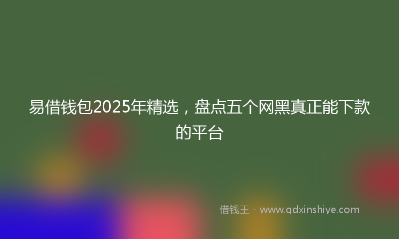 易借钱包2025年精选，盘点五个网黑真正能下款的平台