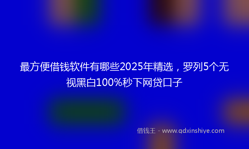 最方便借钱软件有哪些2025年精选，罗列5个无视黑白100%秒下网贷口子