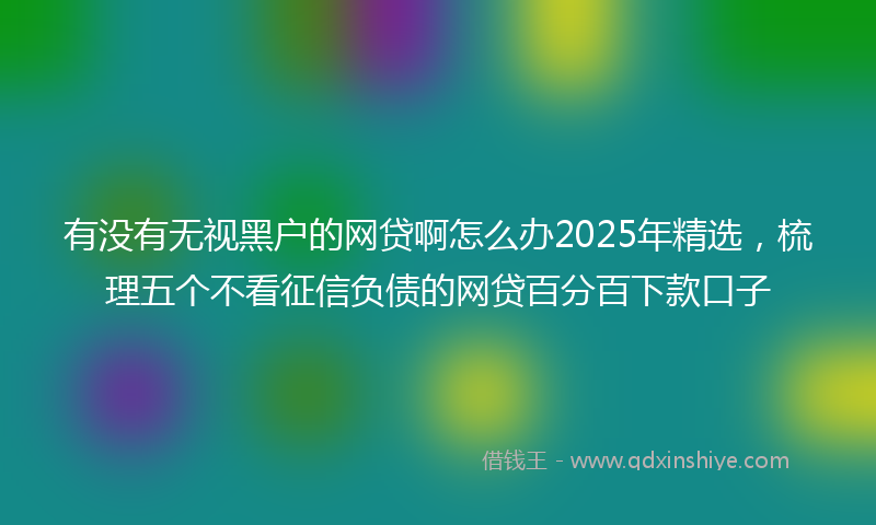 有没有无视黑户的网贷啊怎么办2025年精选，梳理五个不看征信负债的网贷百分百下款口子