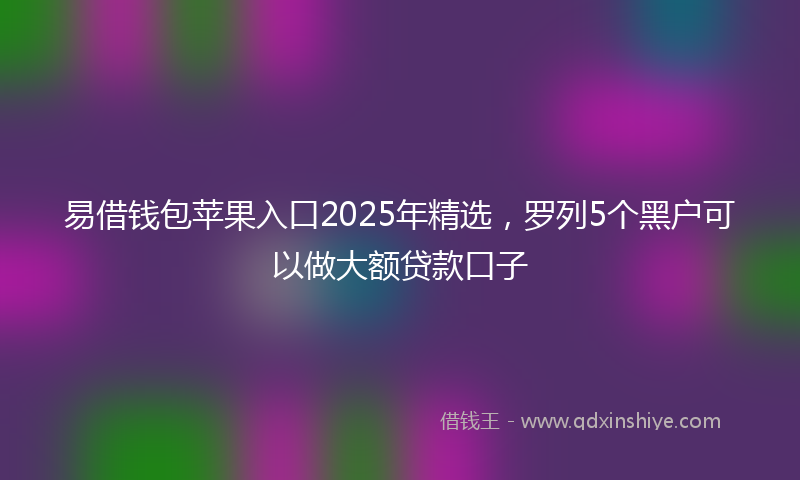 易借钱包苹果入口2025年精选，罗列5个黑户可以做大额贷款口子