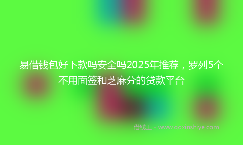 易借钱包好下款吗安全吗2025年推荐，罗列5个不用面签和芝麻分的贷款平台