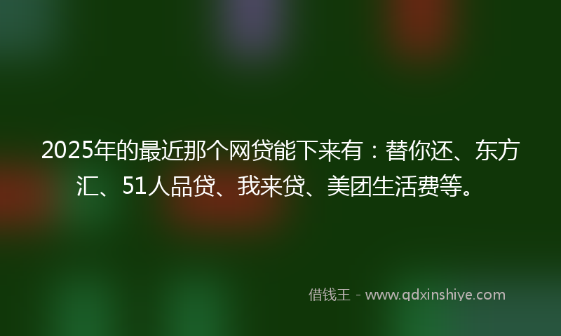 2025年的最近那个网贷能下来有：替你还、东方汇、51人品贷、我来贷、美团生活费等。