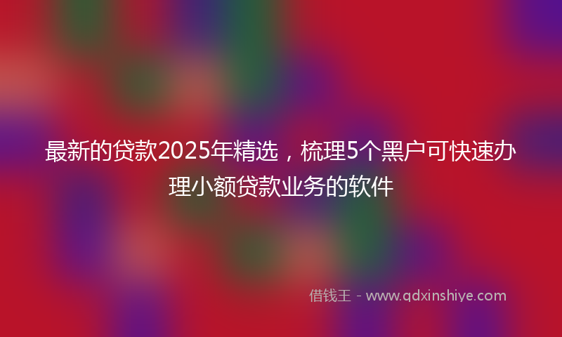 最新的贷款2025年精选，梳理5个黑户可快速办理小额贷款业务的软件