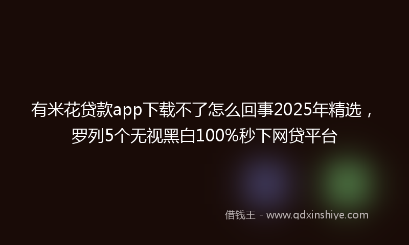 有米花贷款app下载不了怎么回事2025年精选，罗列5个无视黑白100%秒下网贷平台