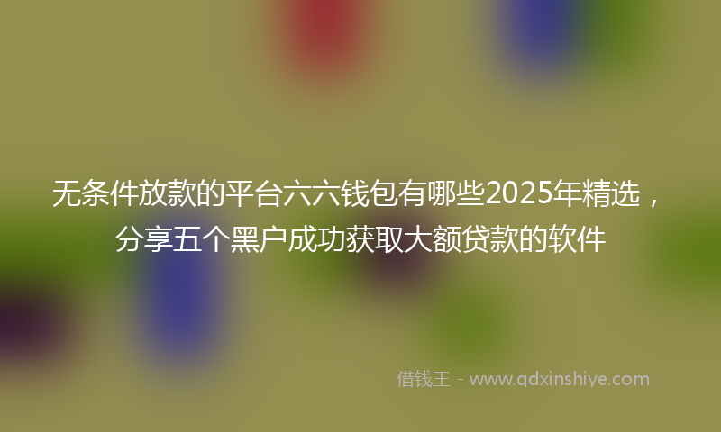 无条件放款的平台六六钱包有哪些2025年精选，分享五个黑户成功获取大额贷款的软件