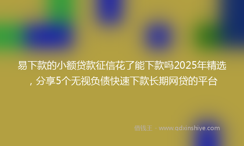 易下款的小额贷款征信花了能下款吗2025年精选，分享5个无视负债快速下款长期网贷的平台