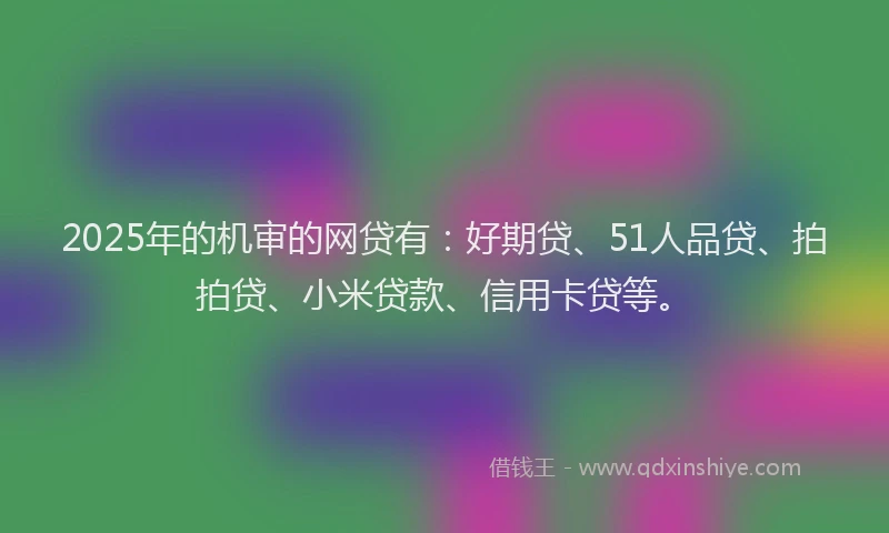 2025年的机审的网贷有：好期贷、51人品贷、拍拍贷、小米贷款、信用卡贷等。