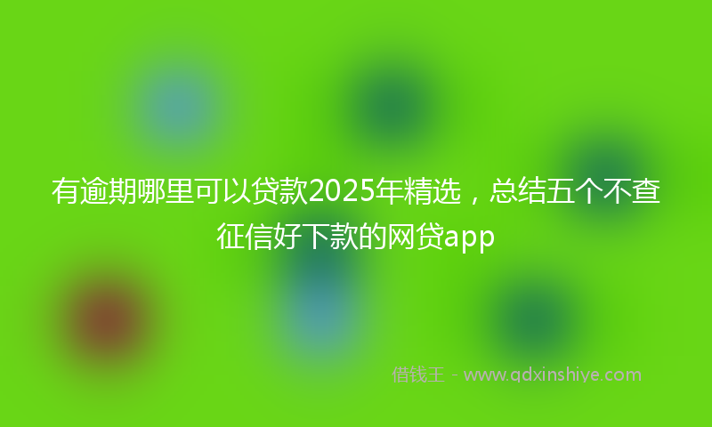 有逾期哪里可以贷款2025年精选，总结五个不查征信好下款的网贷app
