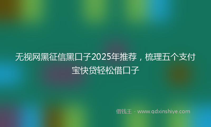 无视网黑征信黑口子2025年推荐，梳理五个支付宝快贷轻松借口子