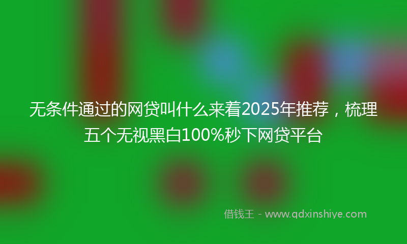 无条件通过的网贷叫什么来着2025年推荐，梳理五个无视黑白100%秒下网贷平台