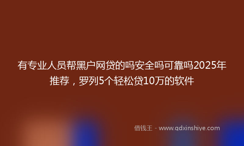 有专业人员帮黑户网贷的吗安全吗可靠吗2025年推荐，罗列5个轻松贷10万的软件