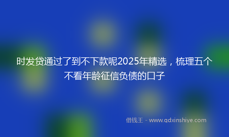 时发贷通过了到不下款呢2025年精选，梳理五个不看年龄征信负债的口子