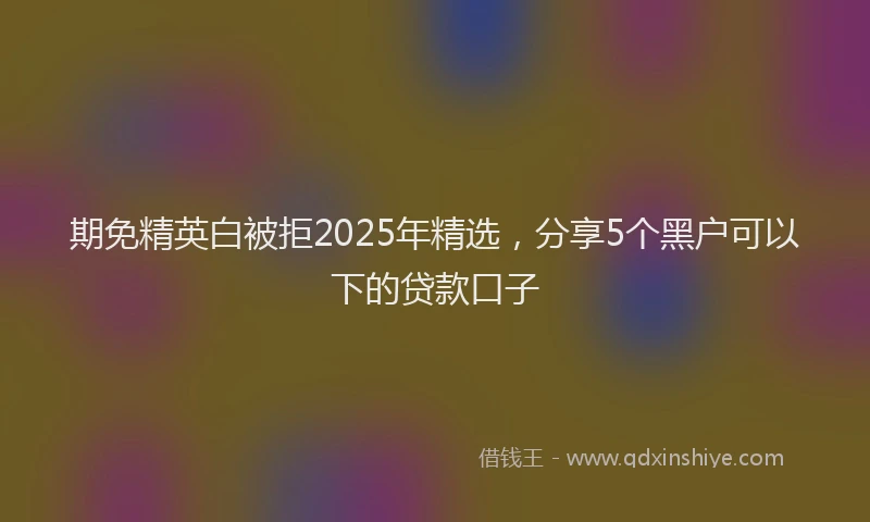 期免精英白被拒2025年精选，分享5个黑户可以下的贷款口子
