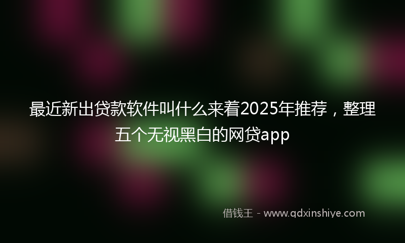 最近新出贷款软件叫什么来着2025年推荐，整理五个无视黑白的网贷app
