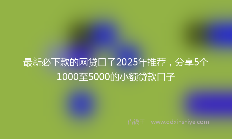 最新必下款的网贷口子2025年推荐，分享5个1000至5000的小额贷款口子