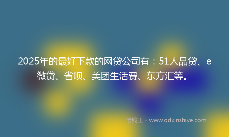 2025年的最好下款的网贷公司有：51人品贷、e微贷、省呗、美团生活费、东方汇等。