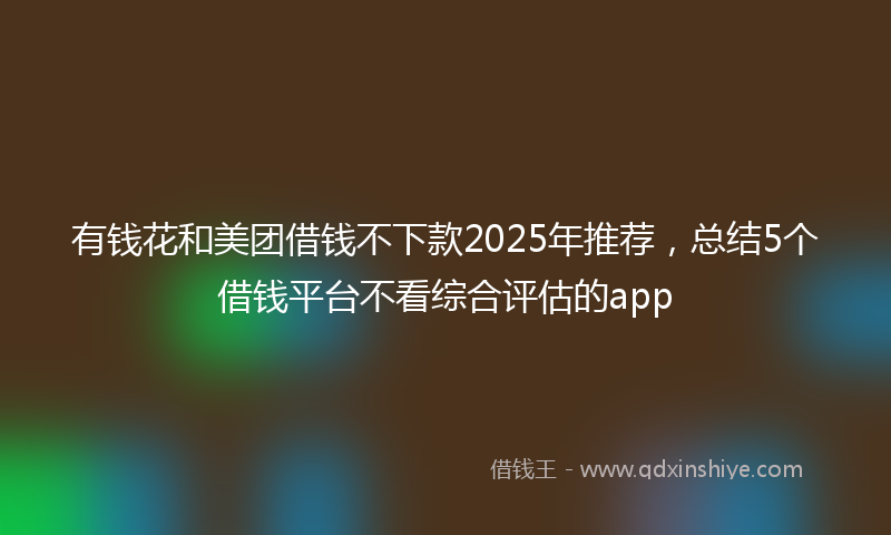有钱花和美团借钱不下款2025年推荐，总结5个借钱平台不看综合评估的app