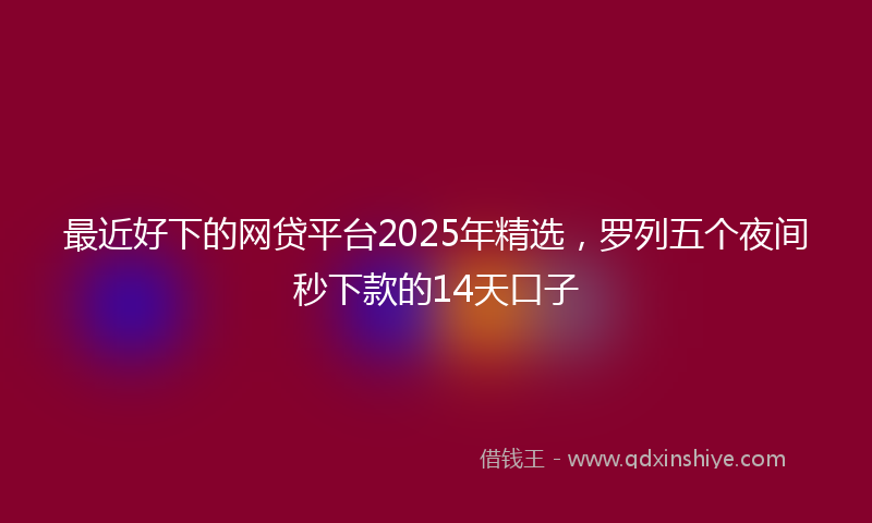 最近好下的网贷平台2025年精选，罗列五个夜间秒下款的14天口子