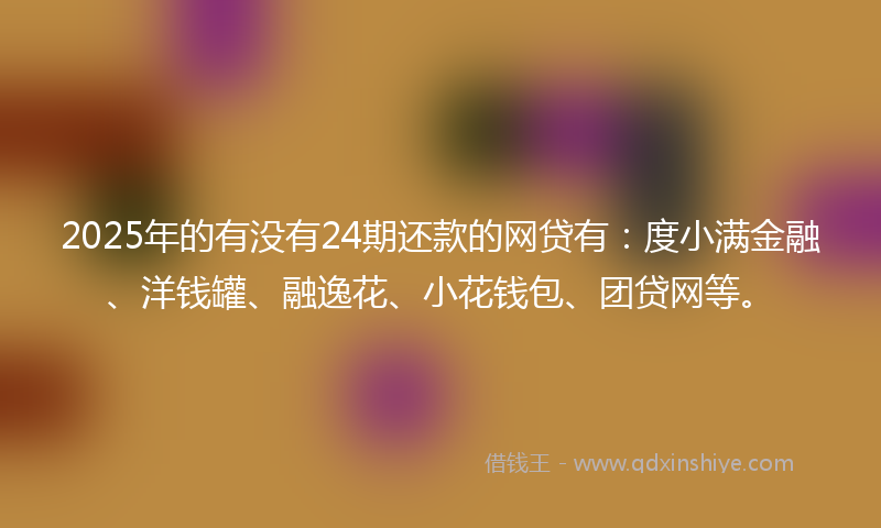 2025年的有没有24期还款的网贷有：度小满金融、洋钱罐、融逸花、小花钱包、团贷网等。