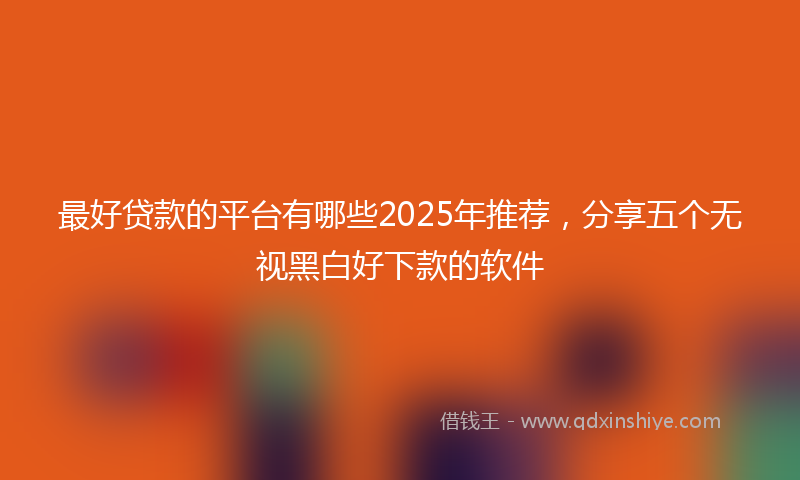 最好贷款的平台有哪些2025年推荐，分享五个无视黑白好下款的软件