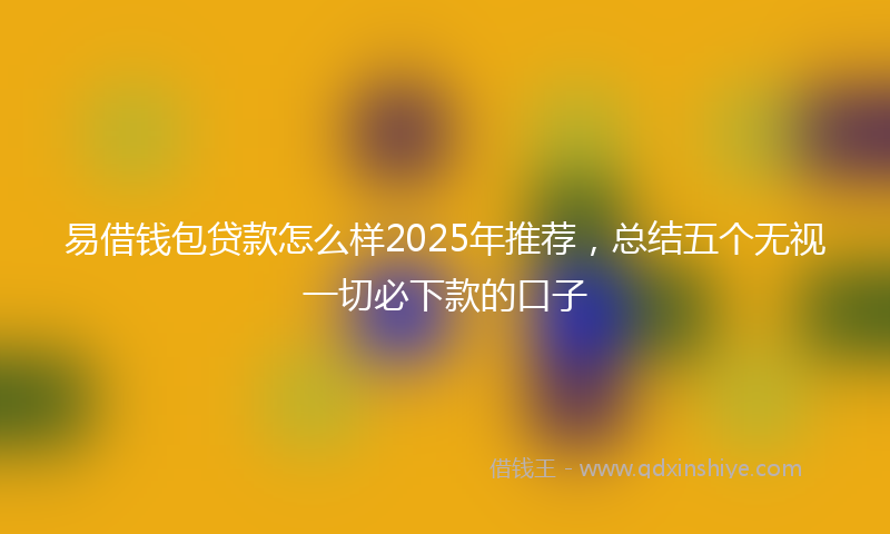 易借钱包贷款怎么样2025年推荐，总结五个无视一切必下款的口子