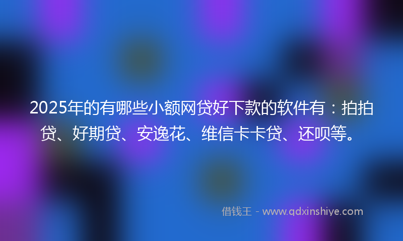 2025年的有哪些小额网贷好下款的软件有：拍拍贷、好期贷、安逸花、维信卡卡贷、还呗等。