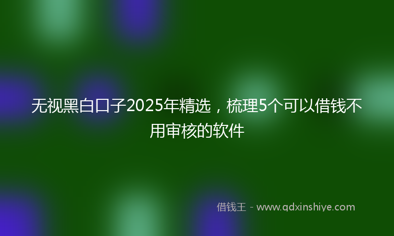 无视黑白口子2025年精选，梳理5个可以借钱不用审核的软件