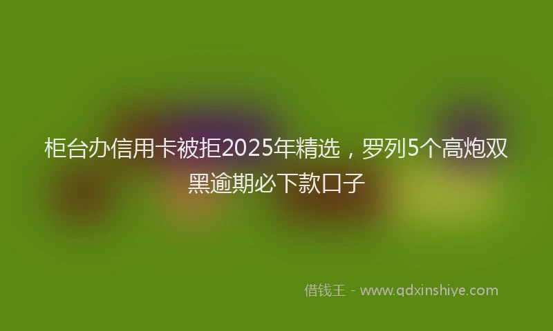 柜台办信用卡被拒2025年精选，罗列5个高炮双黑逾期必下款口子