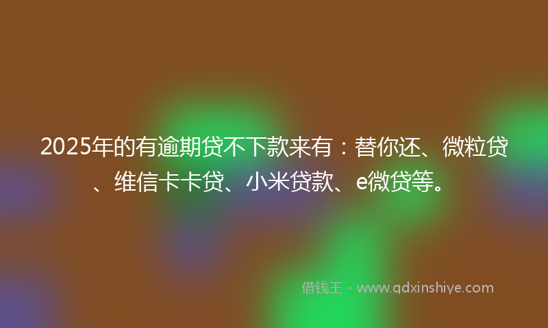 2025年的有逾期贷不下款来有：替你还、微粒贷、维信卡卡贷、小米贷款、e微贷等。