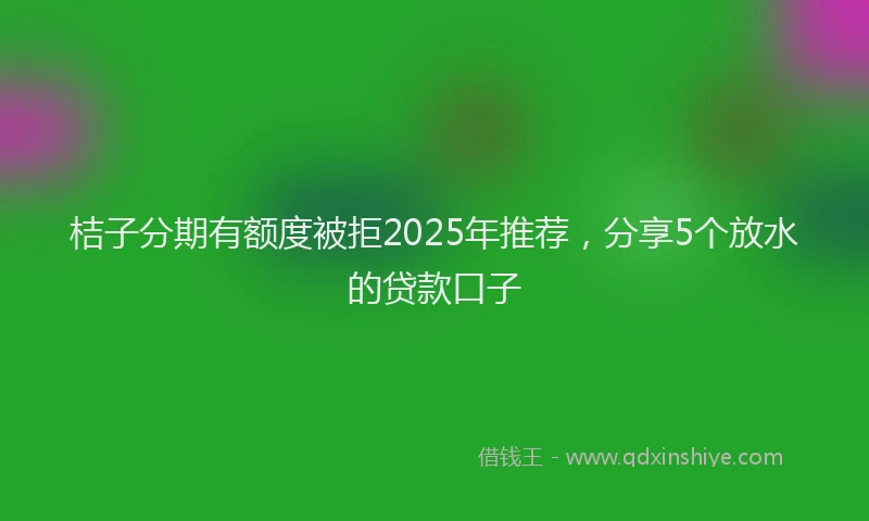 桔子分期有额度被拒2025年推荐，分享5个放水的贷款口子