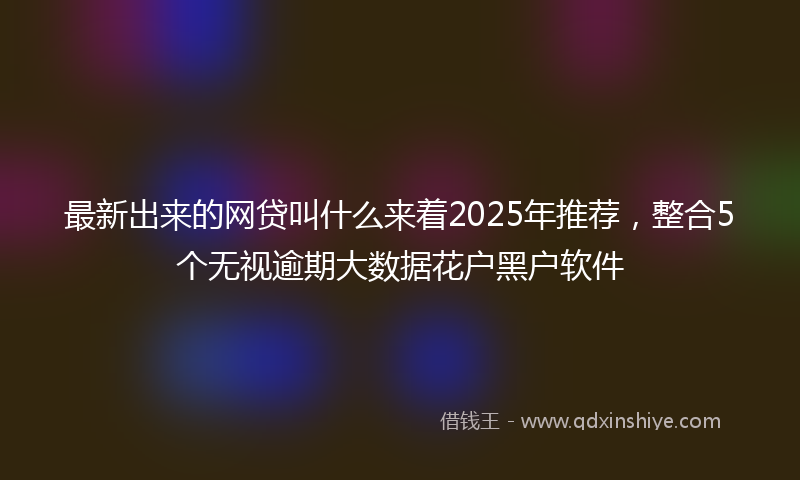 最新出来的网贷叫什么来着2025年推荐，整合5个无视逾期大数据花户黑户软件