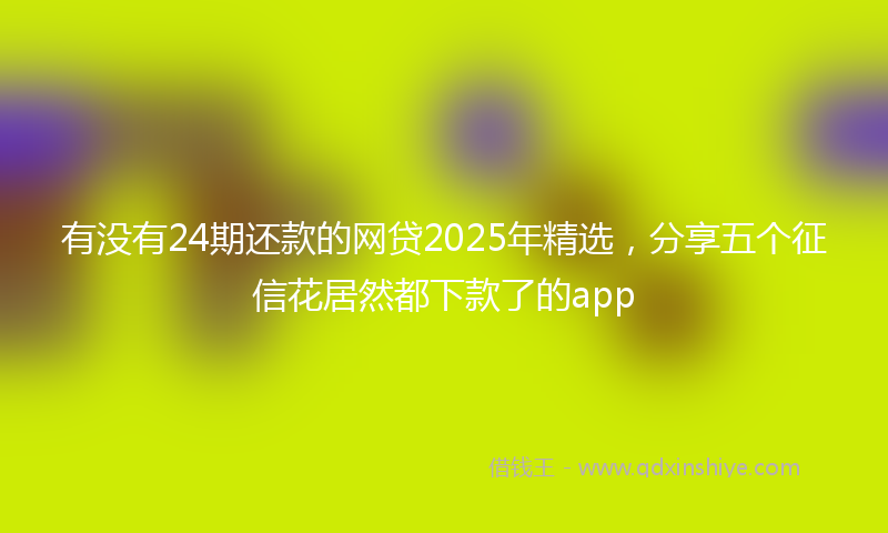 有没有24期还款的网贷2025年精选，分享五个征信花居然都下款了的app